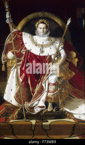 Jean Auguste Dominique Ingres - Portrait von Napoleon auf dem Kaiserthron - Invalides Armee Museum Paris Stockfoto