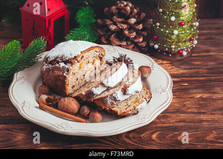 Christmas Cake - Stollen Stockfoto