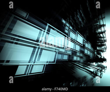 abstrakte Technologie 3D-Hintergrund und Plätze Stockfoto