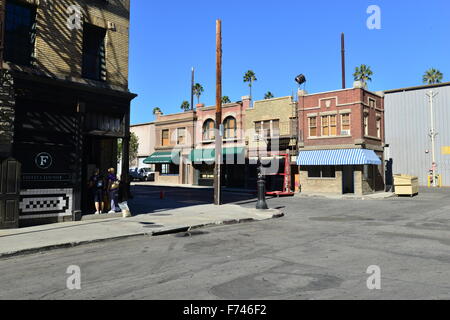 Straße Film setzt in den Paramount Studios in Los Angeles. Stockfoto