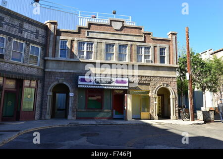 Straße Film setzt in den Paramount Studios in Los Angeles. Stockfoto