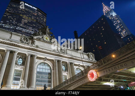 Grand Central Terminal und der Park Avenue-Viadukt, Pershing Square, New York Stockfoto