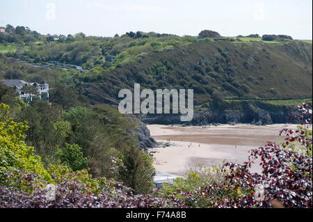 Caswell Bucht auf der Gower-Halbinsel in der Nähe von Swansea, Großbritannien. Stockfoto