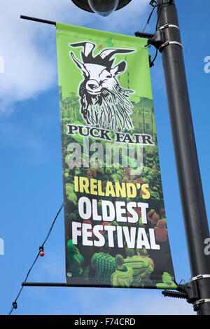 Puck Fair Zeichen, Killorglin; County Kerry; Irland Stockfoto