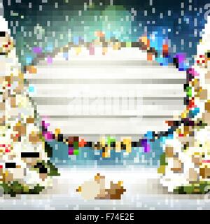 Leuchtend weiße Weihnachtsbeleuchtung. EPS 10 Stock Vektor