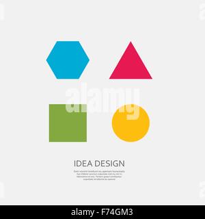 Vektor-Dreieck, Kreis, Quadrat, Sechseck Stock Vektor