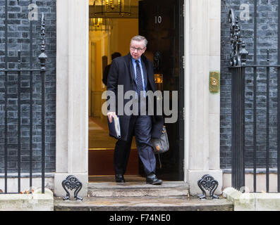 Michael Gove, Regierung Hauptpeitsche, kommt nach einer Kabinettssitzung in Nummer 10 Downing Street Stockfoto