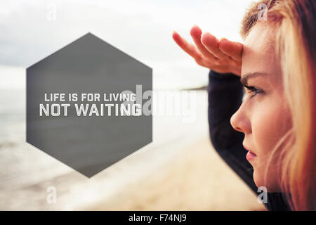 Zusammengesetztes Bild der motivationalen Silvester Nachricht Stockfoto