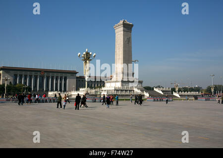 Denkmal für der Menschen Helden, Platz des himmlischen Friedens, Peking, China Stockfoto