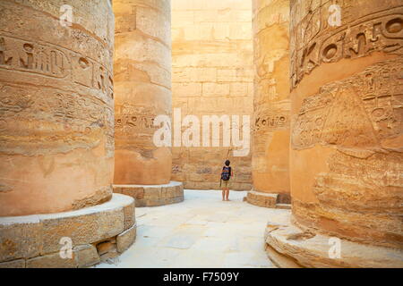 Karnak-Tempel (Säulenhalle), Luxor, Ägypten Stockfoto