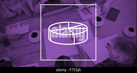 Zusammengesetztes Bild des digitalen Bildes Kreisdiagramm Stockfoto