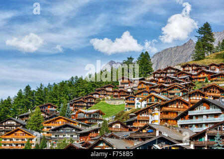 September 2015, Dorf Zermatt (Schweiz) in den Walliser Alpen, HDR-Technik Stockfoto