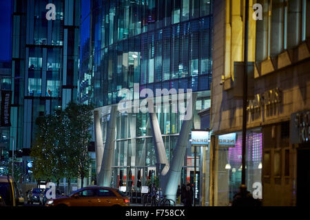 Deansgate Manchester am Night Abend dunkel Stockfoto