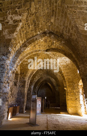 Gewölbehalle in der Zitadelle von Othello's Tower, Famagusta, der türkischen Republik Nordzypern Stockfoto