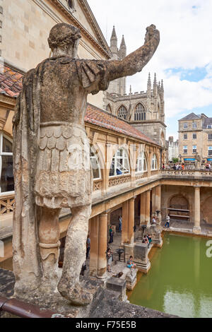 Das große Bad an die römischen Bäder in Bath, Somerset England Vereinigtes Königreich UK Stockfoto