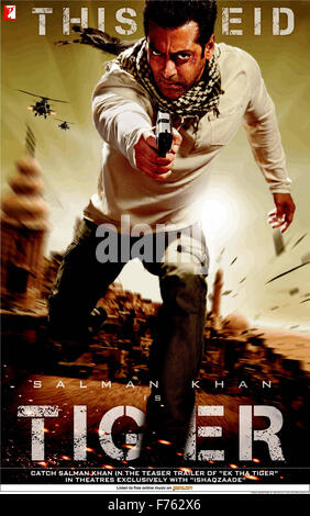 Hindi Filmplakat von Ek Tha Tiger, Salman Khan, Indien, Asien, Asiaten, Indische Filme Stockfoto