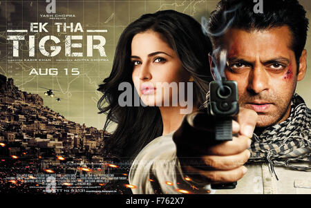 Indische Bollywood Hindi-Filmplakat der indischen Schauspielerin Katrina Kaif von Ek Tha Tiger Salman Khan Stockfoto