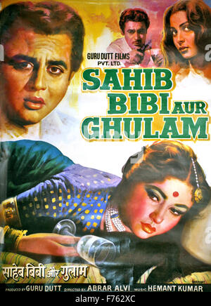 Hindi Film movie poster von Sahib Bibi Ghulam, Indien, Asien Stockfoto