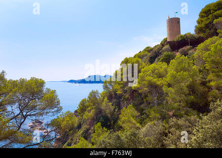 Burg von Sant Joan in Lloret de Mar an der Costa Brava in Katalonien Spanien Stockfoto