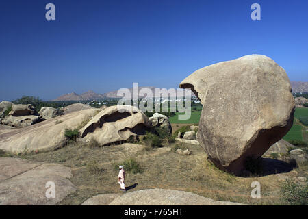 Felsskulptur, Idar Hills, Idar, Sabarkantha, Aravalli Mountain Range, Gujarat, Indien, Asien Stockfoto