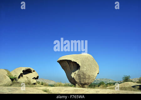 Felsskulptur, Idar Hills, Idar, Sabarkantha, Aravalli Mountain Range, Gujarat, Indien, Asien Stockfoto