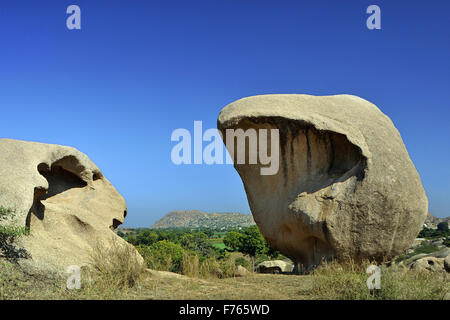 Felsskulptur, Idar Hills, Idar, Sabarkantha, Aravalli Mountain Range, Gujarat, Indien, Asien Stockfoto