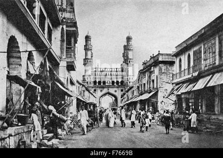 Charminar Hyderabad Andhra Pradesh Telengana Indien Asien indianer altes Vintage 1900er Jahre Bild Stockfoto