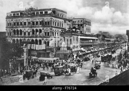 Old Vintage 1900s Bild Harrison Road jetzt Mahatma Gandhi Road Kalkutta Kalkutta Kalkutta Kalkutta Kolkata West Bengalen Indien Asien Stockfoto