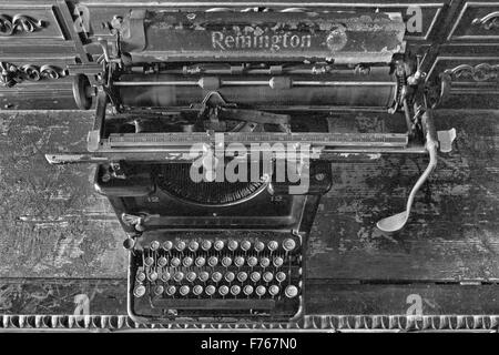 Remington Schreibmaschine, alte Remington Schreibmaschine, Vintage Remington Schreibmaschine, antike Remington Schreibmaschine, Stockfoto