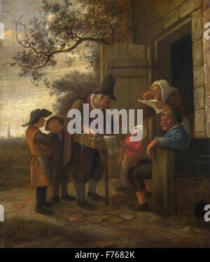 Jan Steen - A Hausierer Brille vor einem Ferienhaus zu verkaufen Stockfoto