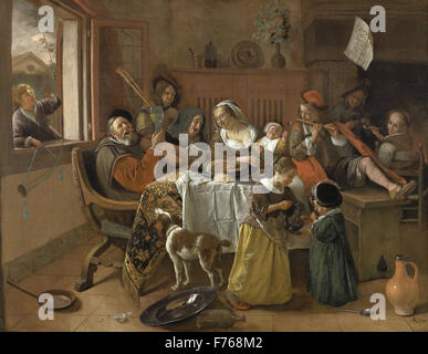 Jan Steen - die fröhliche Familie Stockfoto