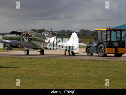 Vintage zivile und militärische Flugzeuge gesammelten Kemble Flughafens für die jährliche Airshow Stockfoto