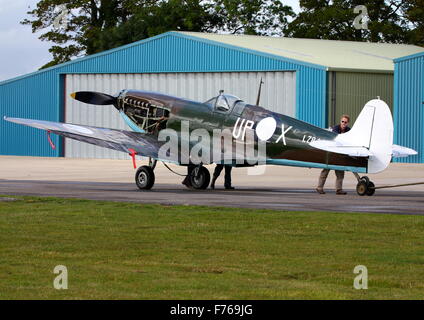 Supermarine Spitfire Vc bei Kemble Airport für die jährliche Airshow Stockfoto