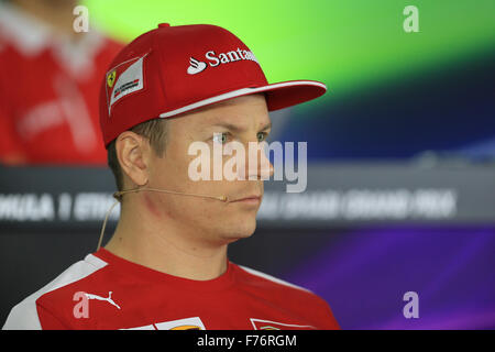 Abu Dhabi. 26. November 2015. Formel 1 Abu Dhabi Grand Prix. Fahrer-Pressekonferenz. Kimi Räikkönen bei der Treiber-Pressekonferenz. Bildnachweis: Action Plus Sport Bilder/Alamy Live News Stockfoto