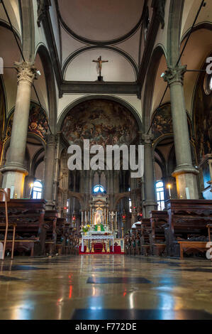 Chiesa di San Zaccaria Kirche in Venedig, Italien. Inneren Kirchenschiff. Stockfoto