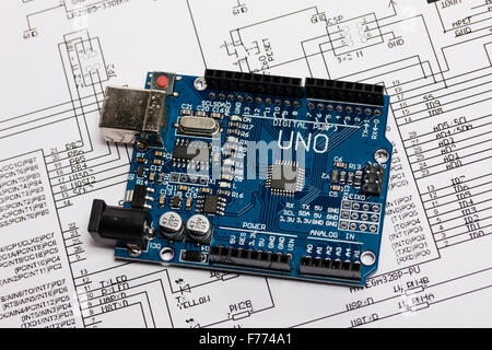 Arduino Uno Mikrocontroller board Stockfoto