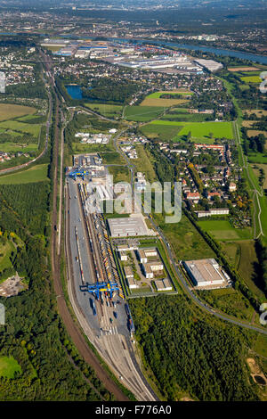 Logport III, Logistik, Duisport, Rhein, Budberg, Containerterminal, transfer Bahnhof, Duisburg, Ruhrgebiet Stockfoto