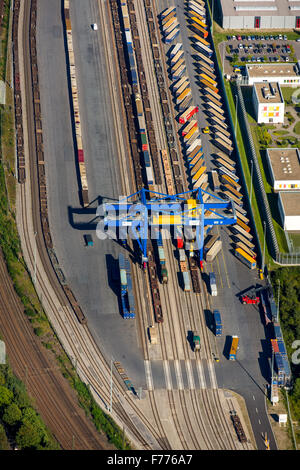 Logport III, Logistik, Duisport, Rhein, Budberg, Containerterminal, transfer Bahnhof, Duisburg, Ruhrgebiet Stockfoto