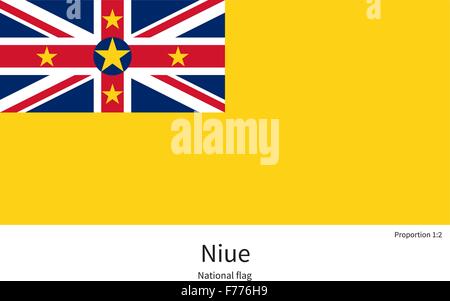 Nationalflagge von Niue mit korrekten Proportionen, Element, Farben Stock Vektor