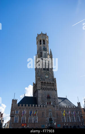 Blick auf den Glockenturm in Brügge-Westflandern-Belgien Stockfoto