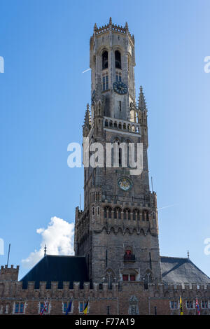 Blick auf den Glockenturm in Brügge-Westflandern-Belgien Stockfoto