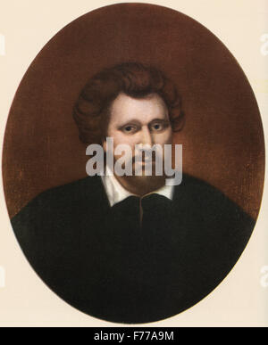 Benjamin "Ben" Jonson, 1572 –1637.  Englischer Dramatiker, Dichter, Schauspieler und Literaturkritiker. Stockfoto