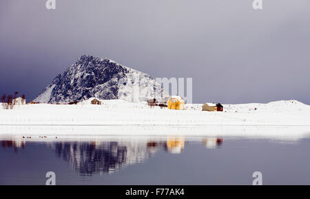 Ländliches Motiv aus Lofoten, Norwegen Stockfoto