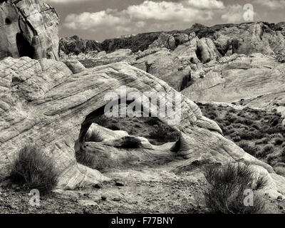 Weiße Arch Valley of Fire State Park, Nevada Stockfoto