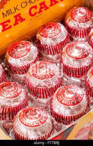 Tunnocks Schaumküsse produziert ein Schokolade gedeckte Marshmallow-Keks von Tunnocks Familie Bäcker Sitz in Uddingston, Schottland Stockfoto