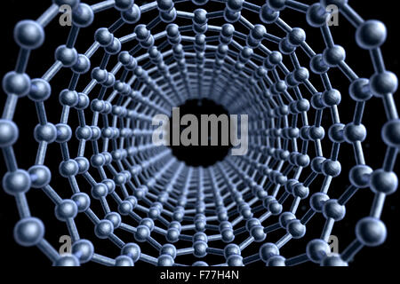 Molekulare Struktur innen Graphen Stockfoto