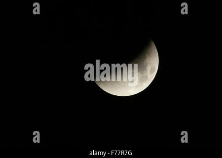 Lunar Eclipse Vollmond / Mondfinsternis Blutmond, 28. September 2015 vor. Stockfoto