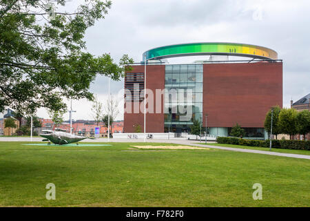 Panoramablick über Aarhus Kunstmuseum, von den Architekten Schmidt Hammer Lassen. Aarhus, Dänemark, Europa. Stockfoto