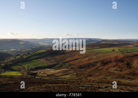 Malerischer Moorblick über das Hope Valley im Derbyshire Peak District England, British Countryside National Park Stockfoto