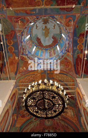 Fresken im Inneren der Kathedrale der Verklärung des Erlösers, der Retter Kloster St Euthymios, Susdal, Russland. Stockfoto